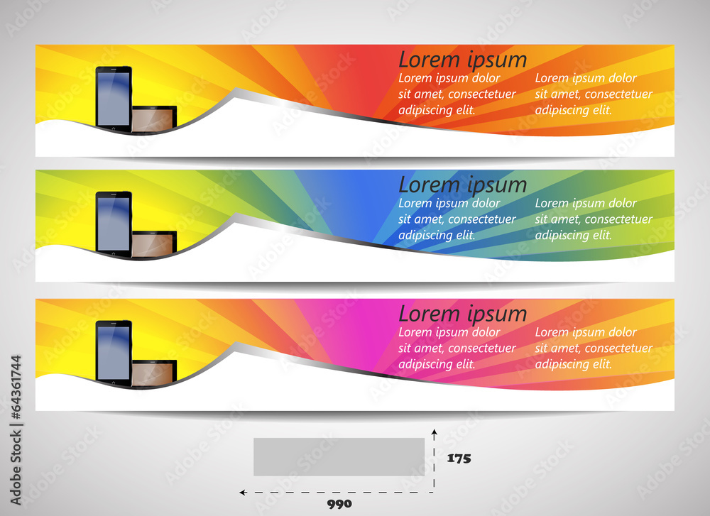 Poster web header with precise dimensions - template