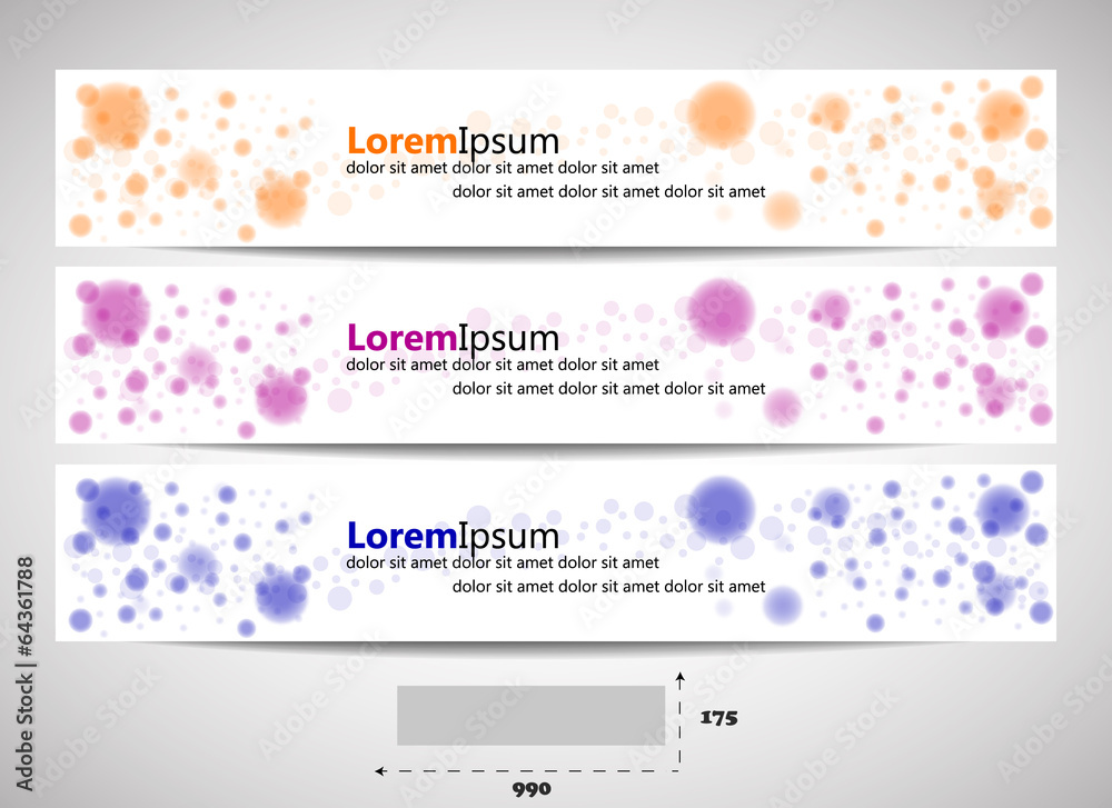 Aufkleber web header with precise dimensions - template