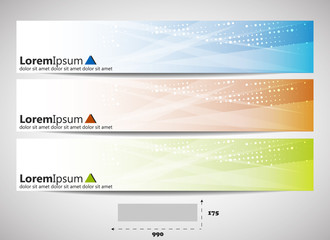 Naklejka premium Web header with precise dimensions - template