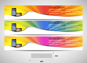 Web header with precise dimensions - template