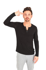 Fototapeta premium Beautiful young man posing