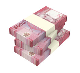 Chilean pesos isolated on white background. 