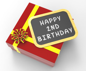 Happy Second Birthday Present Means Birth Anniversary Or Celebra