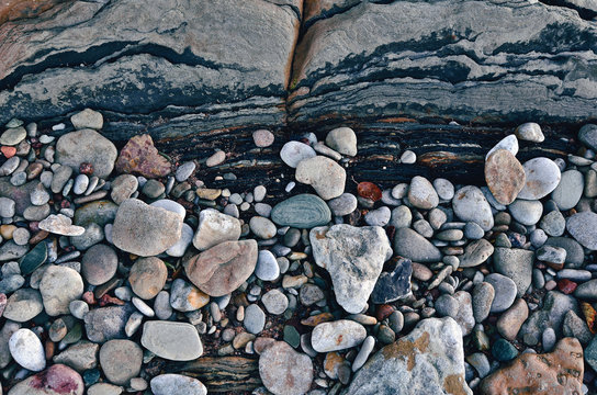 Pebbles on the seacoast