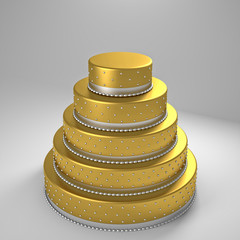 golden wedding cake