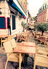 coffee terrace with tables and chairs