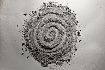 Gray spiral fom made of ash