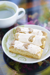 many cookies from nut in coffee shop