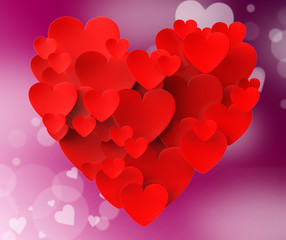 Heart Made With Hearts Means Romanticism Valentines And Love