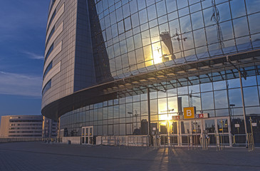 Fototapeta na wymiar Back Side Mińsk-Arena Sport Complex. Został zbudowany na Prowadzenie O