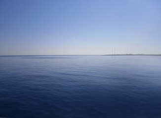dark blue sea horizon sky