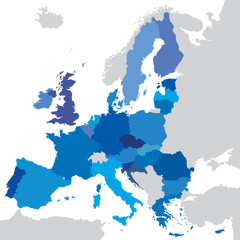 Fototapeta premium vector mape of european union borders