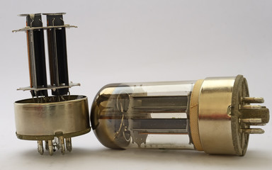 Vacuum Valves 6080. With and without the glass envelope