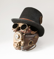 Steampunk hat, goggles and mask