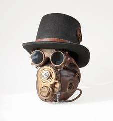Steampunk hat, goggles and mask