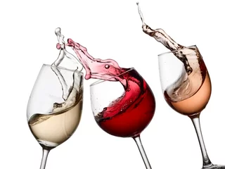 Photo sur Plexiglas Vin Red, white and rose wine up