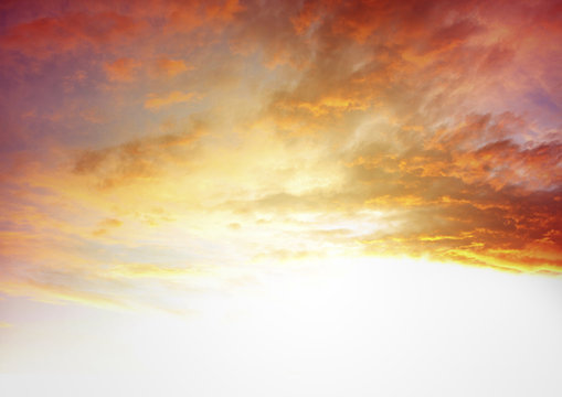 Fototapeta Bright orange sunrise sky