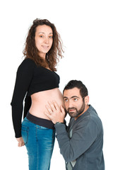 Man posing with his pregnant wife