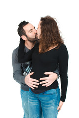 Man posing with his pregnant wife