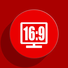 16 9 display web flat icon