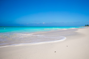 Perfect white beach with turquoise water