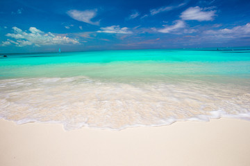 Perfect white beach with turquoise water