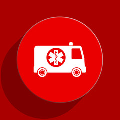 ambulance web flat icon