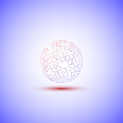 transparent sphere on a blue background vector
