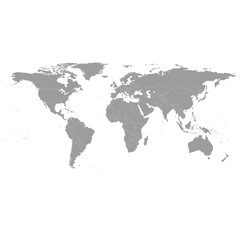 Fototapeta na wymiar Gray Political World Map Vector