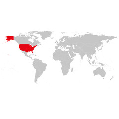 Gray Political World Map Vector