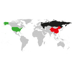 Gray Political World Map Vector