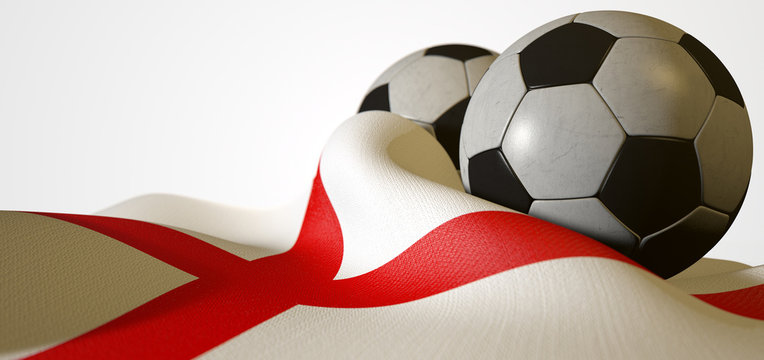 England Flag And Soccer Ball