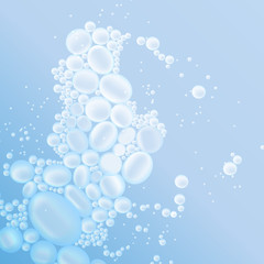 drops in the blue water vector background