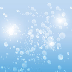 drops in the blue water vector background