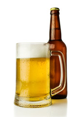 mug of beer and a bottle