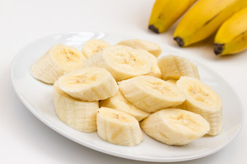sliced banana on a plate