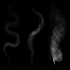 white smoke on a black background vector