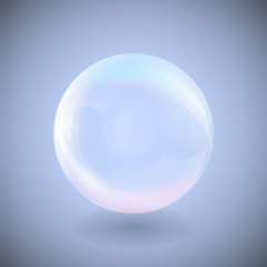 transparent sphere on a blue background vector
