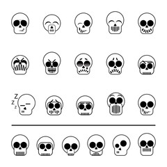 set of icons skull vector