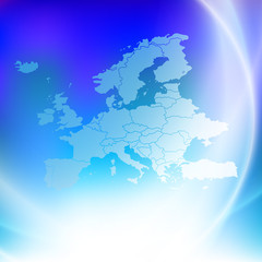 Europe map on the blue background vector