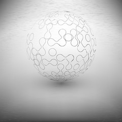 transparent abstract sphere on the gray background