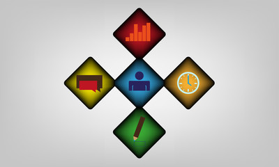 vector abstract squares inforaphic icons background