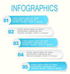 Modern infographic design template blue and white