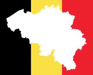 Obraz premium Karte und Fahne von Belgien