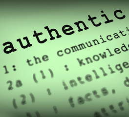 Obraz premium Authentic Definition Shows Authenticity Guaranteed Or Genuine Pr