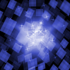 Obraz premium Blue Cubes Background Shows Geometrical Pattern Or Trendy Fashio