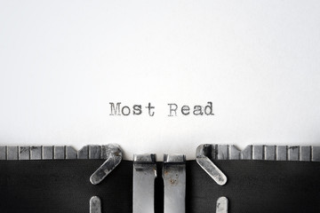 "Most Read" written on an old typewriter