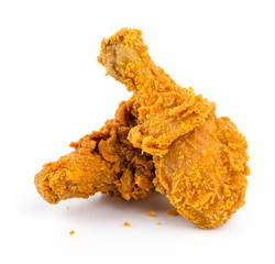 Fried chicken isolated white background