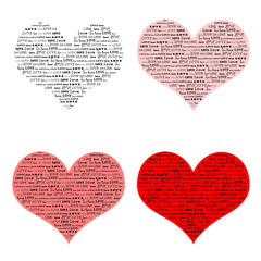 Love Heart Word Clouds