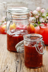 Fruit jam in preserving jar